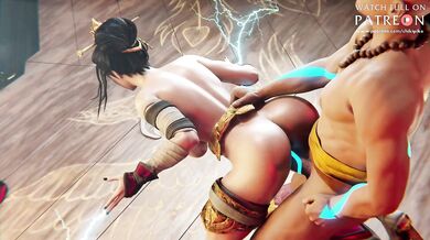 Battle of the Elemental Master Benders: Azula vs. Aang from Avatar