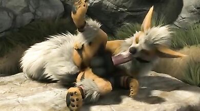 Masturbating Canine: Arcanine's Solo Suck-off Session