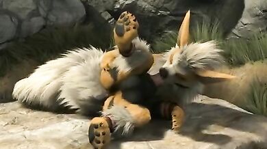 Masturbating Canine: Arcanine's Solo Suck-off Session
