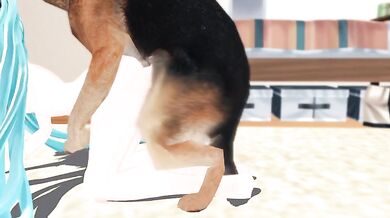 Canine Cum Slurping with Hentai Hottie Miku