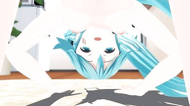 Canine Cum Slurping with Hentai Hottie Miku