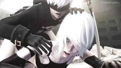 Yorha A2 Gets Drilled by 9S in 'Kushishekku'