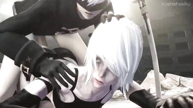 Yorha A2 Gets Drilled by 9S in 'Kushishekku'