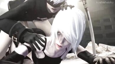 Yorha A2 Gets Drilled by 9S in 'Kushishekku'