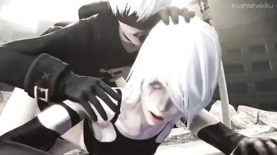 Yorha A2 Gets Drilled by 9S in 'Kushishekku'