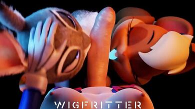 Futa D.Va Gets a Two-Headed Blowjob from Judy & Lola - Wigfritter