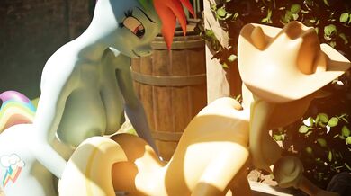 Applejack's standing doggy sex with Dash [Erostud]