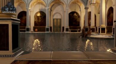 Busty babe Kassandra takes on the bathhouse in a steamy solo session