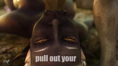 * Throat-Fucking the Dominant Dark Elf Slave