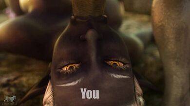 * Throat-Fucking the Dominant Dark Elf Slave