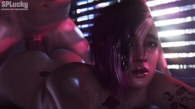 Judy Alvarez Gets DP'd by Two Cybernetic Assassins in a Neon-Lit Future Metropolis