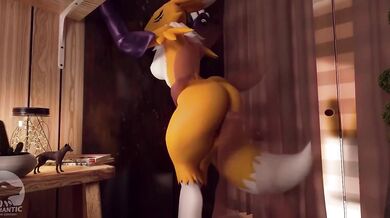 Unleashed: Renamon's Tail-Wagging Doggy Style Adventure