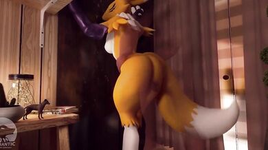 Unleashed: Renamon's Tail-Wagging Doggy Style Adventure