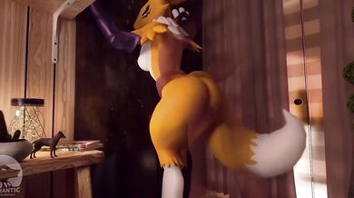Unleashed: Renamon's Tail-Wagging Doggy Style Adventure