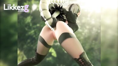 Alien Sex Goddess 2B's Tight Anus Explodes with Orgasmic Pleasure