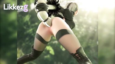 Alien Sex Goddess 2B's Tight Anus Explodes with Orgasmic Pleasure