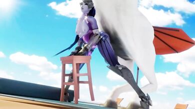 Widow's Erotic Encounter with a Horse in the Fountain