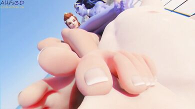 Strap on your dildo and enjoy Brigitte's sweaty feet in HD!
