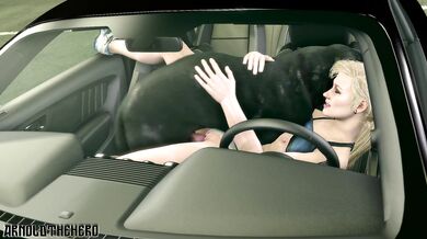 Busty Babe Gets Dicked Down by Doggy in the Car!