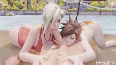 Mercy's Throat Slammed with Tracer's Load [Bewyx]