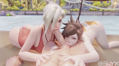 Mercy's Throat Slammed with Tracer's Load [Bewyx]