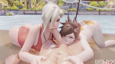 Mercy's Throat Slammed with Tracer's Load [Bewyx]