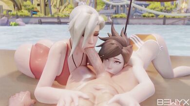 Mercy's Throat Slammed with Tracer's Load [Bewyx]