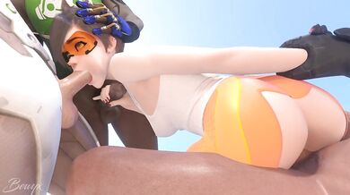 Fucked by Threesome of Cocks: Overwatch Tracer's Fantasy