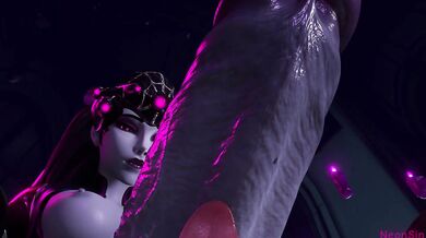 Sucking the Big Neon Sin Widowmaker Dick