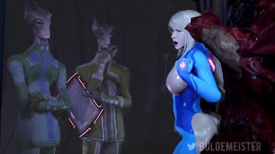 Samus Aran's Tight Space Suit Gives Way to Her Hardcore Desires in [PMV]