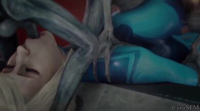 Samus Aran's Tight Space Suit Gives Way to Her Hardcore Desires in [PMV]
