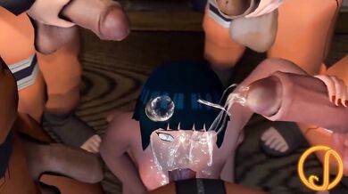 Precious Cum Dumpster: Hinata's Messy Facial [Gang Bang]