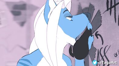 Busty Fox devours Equine Schlong