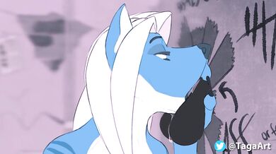 Busty Fox devours Equine Schlong