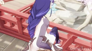 Shrine Creampie Rape: Raiden Shogun's Violation