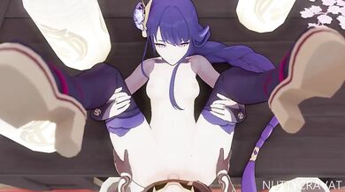 Shrine Creampie Rape: Raiden Shogun's Violation