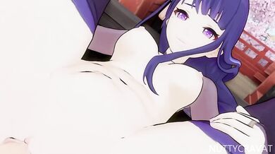 Shrine Creampie Rape: Raiden Shogun's Violation