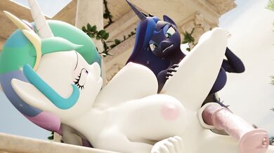 Celestia and Luna's Twisted Balcony Banging with Erostud