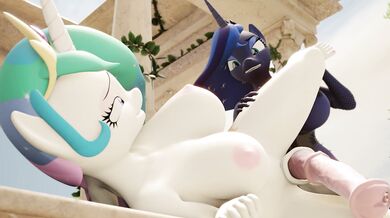 Celestia and Luna's Twisted Balcony Banging with Erostud