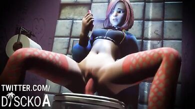 D.va Takes on a Gang of Naughty Bathroom Bangers in the Disco!