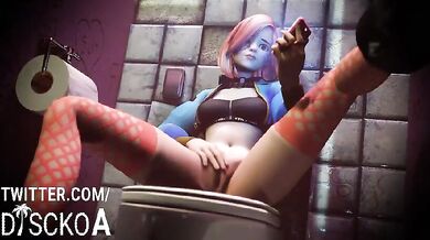 D.va Takes on a Gang of Naughty Bathroom Bangers in the Disco!