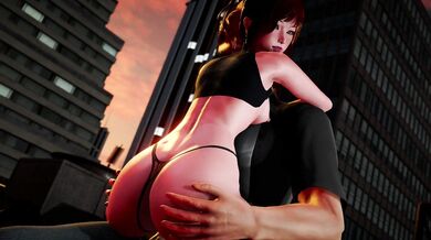 Riding and Taking from Behind with a Naughty Angel on Top of the Building