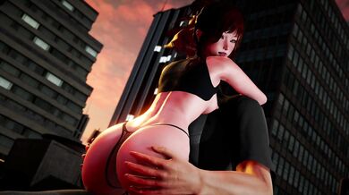 Riding and Taking from Behind with a Naughty Angel on Top of the Building