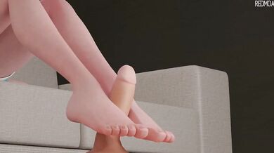 Marie's Slurpy Squid Slippers Footjob Fiesta
