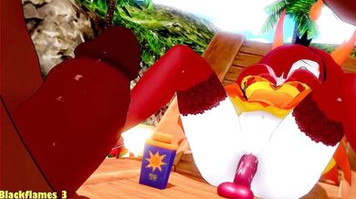 Black Flame's Hottest Hekpoo Anal Pounded by Giant Dildo