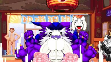 Big The Cat Gets Licked by Toriel