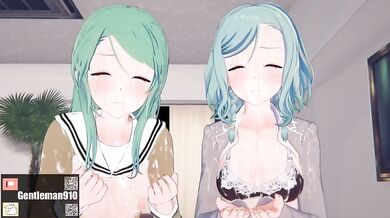 Hina and Sayo Hikawa's R18 HMV Bang Dream Porn Parody!