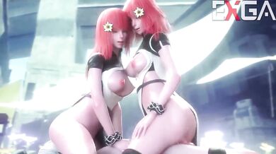 Twin Tops of Ecstasy: Devola and Popola's Exga Bondage Orgy