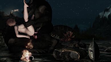 Double-penetrated by Lycans: A Skyrim Prison Guard's Wet Dream