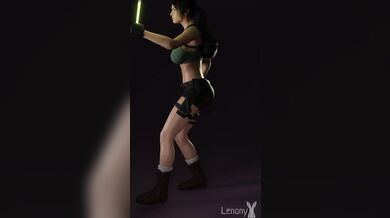 - Cum on Lara's Clothed Ass